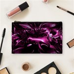 Black Magenta Abstract Art Cosmetic Bag (Medium) Front