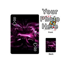 Black Magenta Abstract Art Playing Cards 54 Designs (mini) by SpinnyChairDesigns