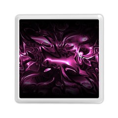 Black Magenta Abstract Art Memory Card Reader (square) by SpinnyChairDesigns