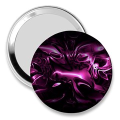 Black Magenta Abstract Art 3  Handbag Mirrors by SpinnyChairDesigns