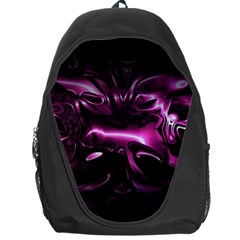 Black Magenta Abstract Art Backpack Bag by SpinnyChairDesigns