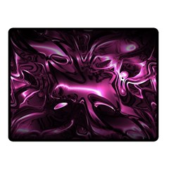 Black Magenta Abstract Art Double Sided Fleece Blanket (small)  by SpinnyChairDesigns