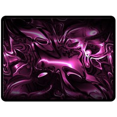 Black Magenta Abstract Art Double Sided Fleece Blanket (large)  by SpinnyChairDesigns