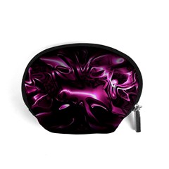 Black Magenta Abstract Art Accessory Pouch (small) by SpinnyChairDesigns