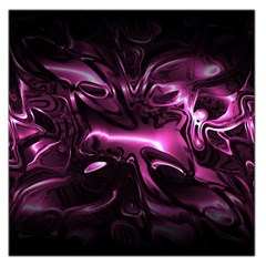 Black Magenta Abstract Art Large Satin Scarf (square) by SpinnyChairDesigns