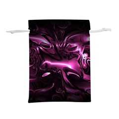 Black Magenta Abstract Art Lightweight Drawstring Pouch (s) by SpinnyChairDesigns