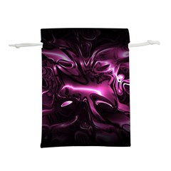 Black Magenta Abstract Art Lightweight Drawstring Pouch (l) by SpinnyChairDesigns