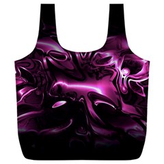 Black Magenta Abstract Art Full Print Recycle Bag (xxl) by SpinnyChairDesigns