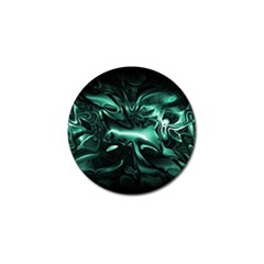 Biscay Green Black Abstract Art Golf Ball Marker by SpinnyChairDesigns