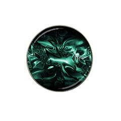 Biscay Green Black Abstract Art Hat Clip Ball Marker (4 Pack) by SpinnyChairDesigns