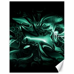 Biscay Green Black Abstract Art Canvas 18  X 24  by SpinnyChairDesigns