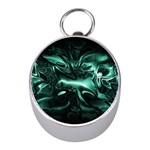 Biscay Green Black Abstract Art Mini Silver Compasses Front