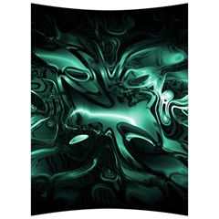 Biscay Green Black Abstract Art Back Support Cushion by SpinnyChairDesigns