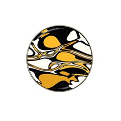 Black Yellow White Abstract Art Hat Clip Ball Marker (4 Pack) by SpinnyChairDesigns