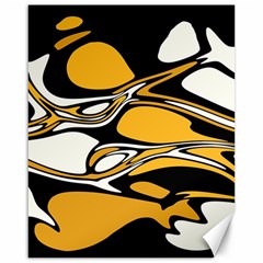 Black Yellow White Abstract Art Canvas 16  X 20  by SpinnyChairDesigns