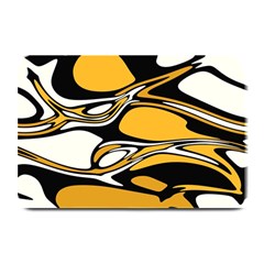 Black Yellow White Abstract Art Plate Mats by SpinnyChairDesigns