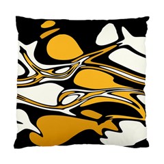 Black Yellow White Abstract Art Standard Cushion Case (two Sides) by SpinnyChairDesigns