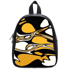 Black Yellow White Abstract Art School Bag (small) by SpinnyChairDesigns