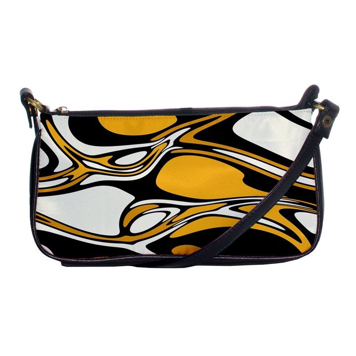 Black Yellow White Abstract Art Shoulder Clutch Bag