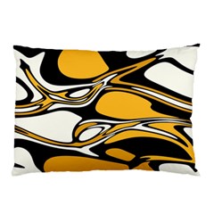 Black Yellow White Abstract Art Pillow Case (two Sides)