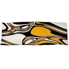 Black Yellow White Abstract Art Body Pillow Case (dakimakura) by SpinnyChairDesigns