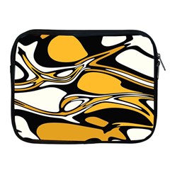 Black Yellow White Abstract Art Apple Ipad 2/3/4 Zipper Cases by SpinnyChairDesigns