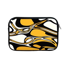 Black Yellow White Abstract Art Apple Ipad Mini Zipper Cases by SpinnyChairDesigns