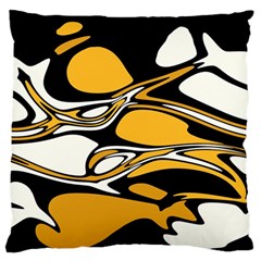 Black Yellow White Abstract Art Standard Flano Cushion Case (one Side)