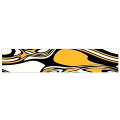 Black Yellow White Abstract Art Small Flano Scarf by SpinnyChairDesigns