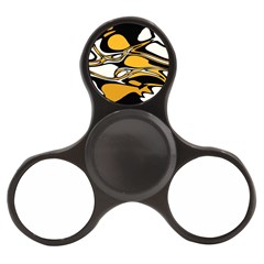 Black Yellow White Abstract Art Finger Spinner by SpinnyChairDesigns