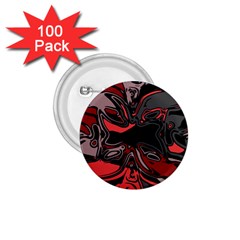 Red Black Grey Abstract Art 1 75  Buttons (100 Pack)  by SpinnyChairDesigns