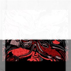 Red Black Grey Abstract Art Rectangular Jigsaw Puzzl by SpinnyChairDesigns