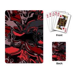 Red Black Grey Abstract Art Playing Cards Single Design (rectangle) by SpinnyChairDesigns