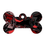 Red Black Grey Abstract Art Dog Tag Bone (Two Sides) Front