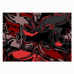 Red Black Grey Abstract Art Large Glasses Cloth (2 Sides) by SpinnyChairDesigns