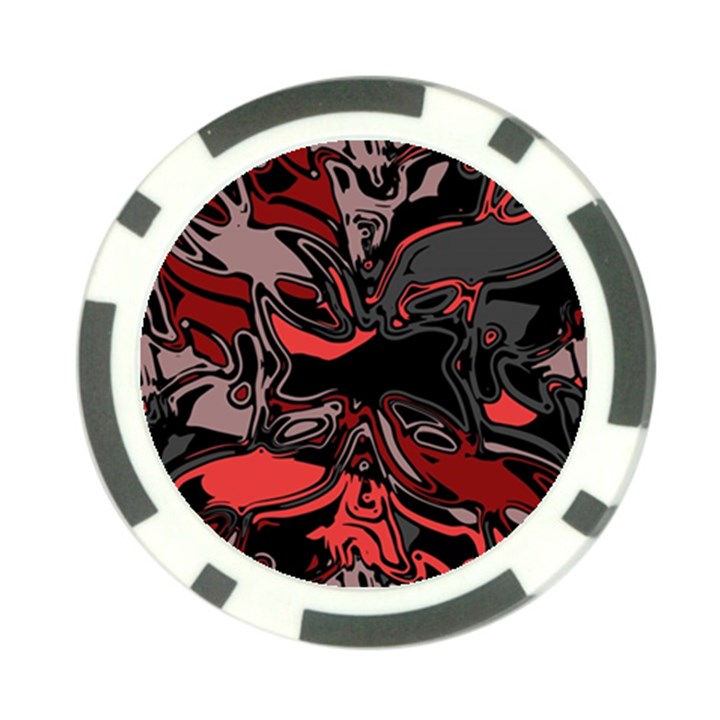 Red Black Grey Abstract Art Poker Chip Card Guard