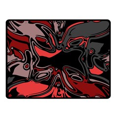 Red Black Grey Abstract Art Fleece Blanket (small) by SpinnyChairDesigns