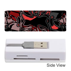 Red Black Grey Abstract Art Memory Card Reader (stick) by SpinnyChairDesigns