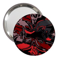 Red Black Grey Abstract Art 3  Handbag Mirrors by SpinnyChairDesigns