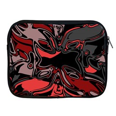 Red Black Grey Abstract Art Apple Ipad 2/3/4 Zipper Cases by SpinnyChairDesigns