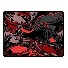 Red Black Grey Abstract Art Double Sided Fleece Blanket (small)  by SpinnyChairDesigns