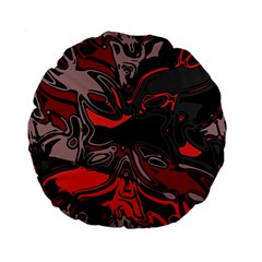 Red Black Grey Abstract Art Standard 15  Premium Flano Round Cushions