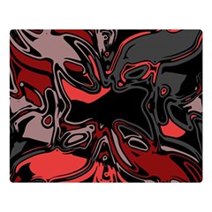 Red Black Grey Abstract Art Double Sided Flano Blanket (large)  by SpinnyChairDesigns