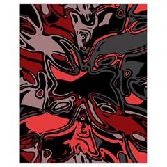 Red Black Grey Abstract Art Drawstring Bag (small) by SpinnyChairDesigns