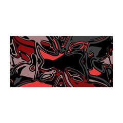 Red Black Grey Abstract Art Yoga Headband by SpinnyChairDesigns