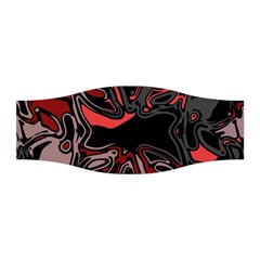 Red Black Grey Abstract Art Stretchable Headband by SpinnyChairDesigns