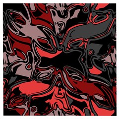 Red Black Grey Abstract Art Wooden Puzzle Square by SpinnyChairDesigns