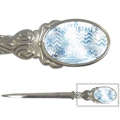 Boho Faded Blue Denim White Batik Letter Opener by SpinnyChairDesigns