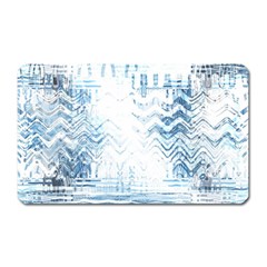 Boho Faded Blue Denim White Batik Magnet (rectangular) by SpinnyChairDesigns