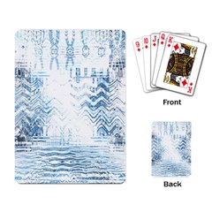 Boho Faded Blue Denim White Batik Playing Cards Single Design (rectangle) by SpinnyChairDesigns